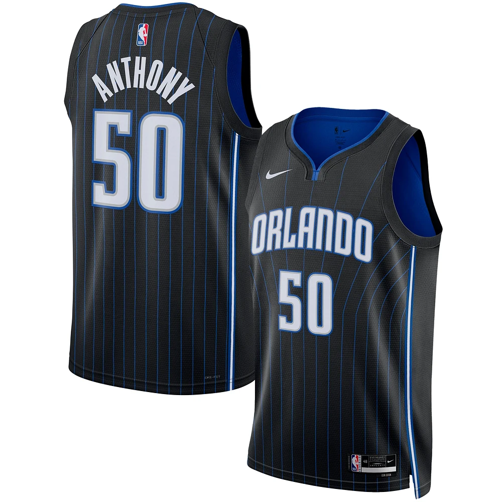 Maillot unisexe Nike Cole Anthony noir Orlando Magic Swingman - Édition Icon