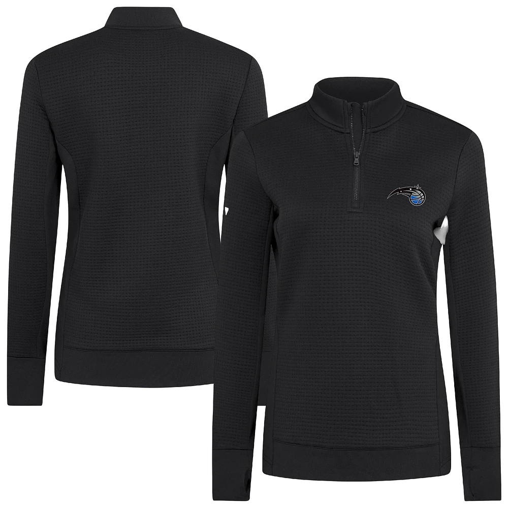 Women's Levelwear  Black Orlando Magic Cushion Quarter-Zip Pullover