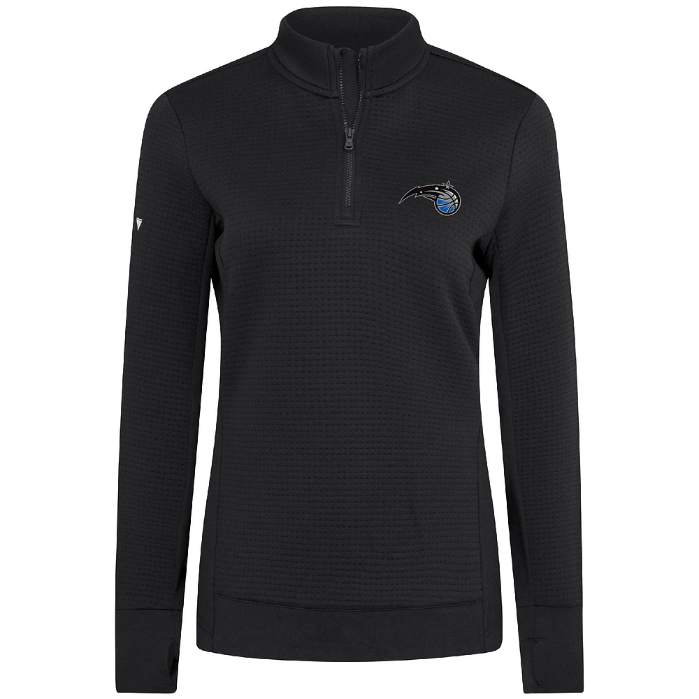 Women's Levelwear  Black Orlando Magic Cushion Quarter-Zip Pullover