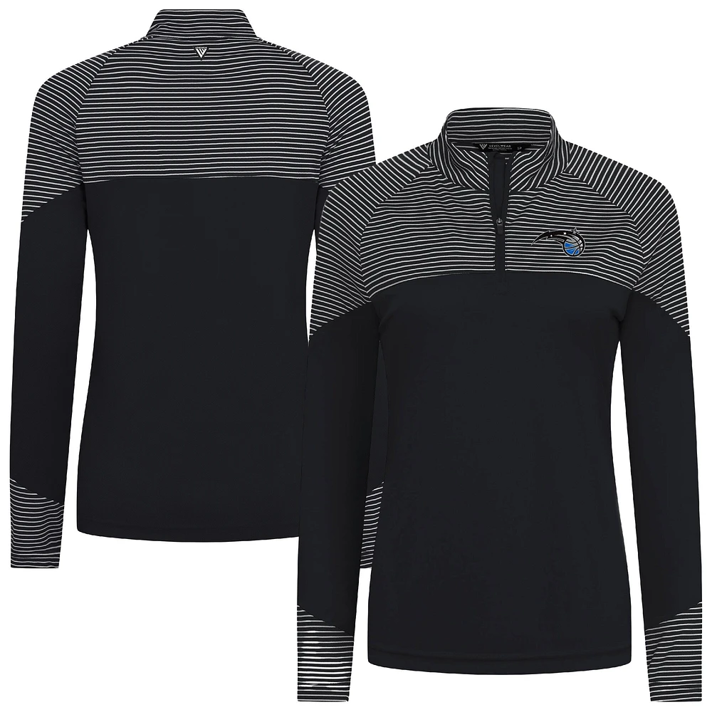 Haut à glissière quart de tour noir rayures classiques Orlando Magic pour femme Levelwear