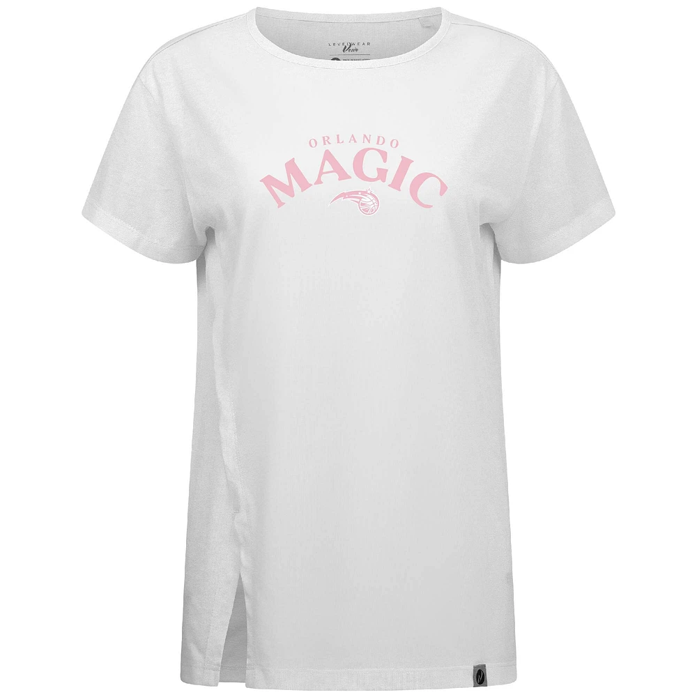 T-shirt blanc Levelwear pour femme, motif Influx Arch, Orlando Magic, fête des Mères