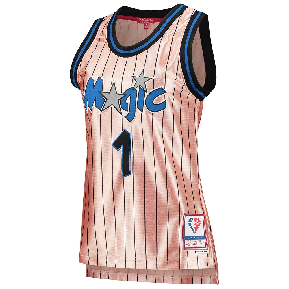 Women's Mitchell & Ness Penny Hardaway Pink Orlando Magic 75th Anniversary Rose Gold 1993 Swingman Jersey