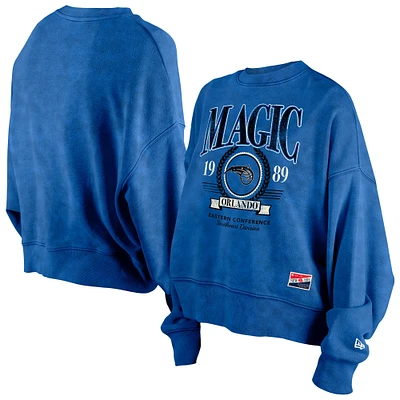 Sweat-shirt oversize bleu Orlando Magic Throwback Vintage Enzyme Wash pour femme de New Era