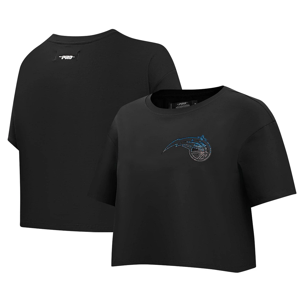 T-shirt court et boxy noir Orlando Magic Jewels Pro Standard pour femme