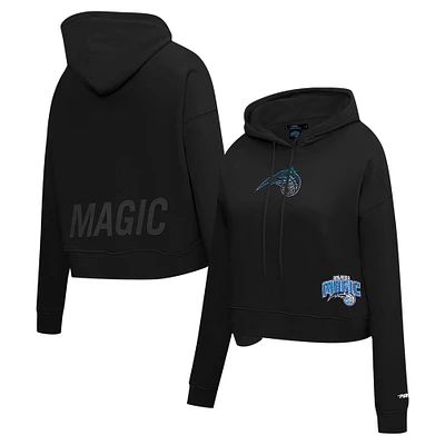 Women's Pro Standard Black Orlando Magic Jewels Cropped Pullover Hoodie