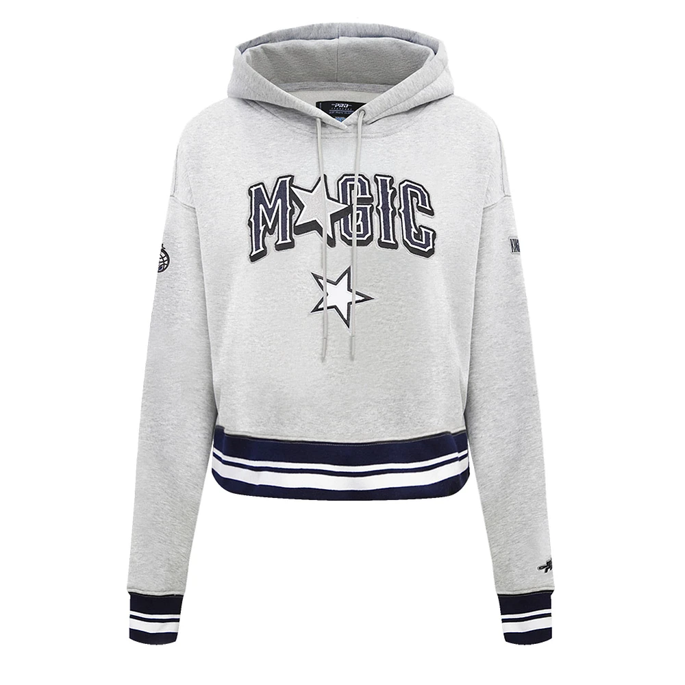 Women's Pro Standard Gray Orlando Magic 2024/25 City Edition Cropped Pullover Hoodie