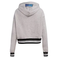 Women's Pro Standard Heather Gray Orlando Magic Script Tail Cropped Pullover Hoodie