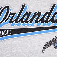 Women's Pro Standard Heather Gray Orlando Magic Script Tail Cropped Pullover Hoodie