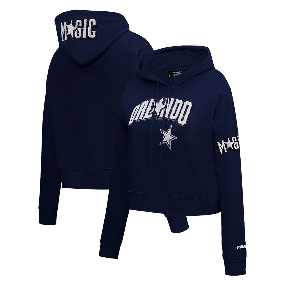 Women's Pro Standard Navy Orlando Magic 2023/24 City Edition Cropped Pullover Hoodie