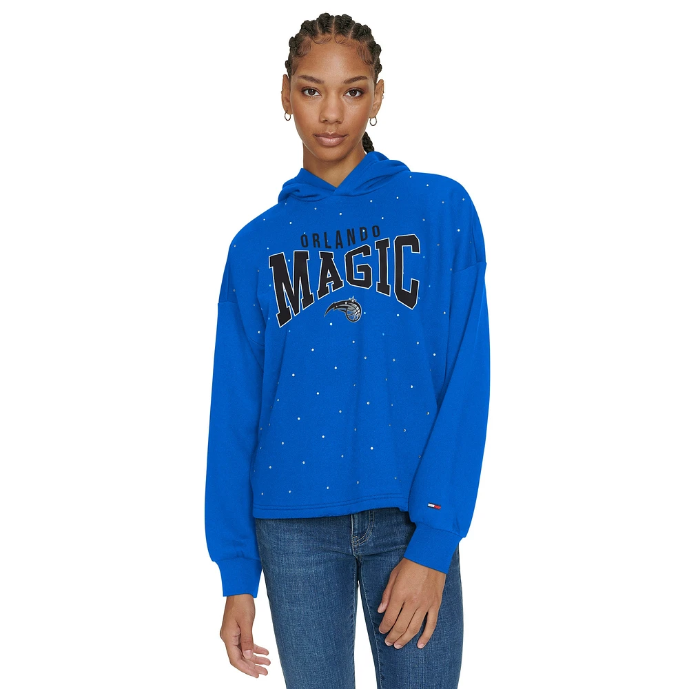 Women's Tommy Jeans Blue Orlando Magic Stella Cropped Pullover Hoodie