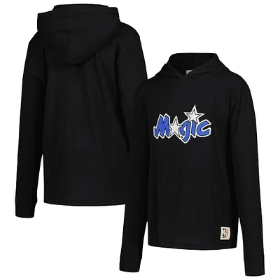 Youth Mitchell & Ness Black Orlando Magic Hardwood Classics Legendary Slub Lightweight Pullover Hoodie