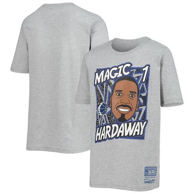 Youth Mitchell & Ness Penny Hardaway Heathered Gray Orlando Magic Hardwood Classics King of the Court Player T-Shirt