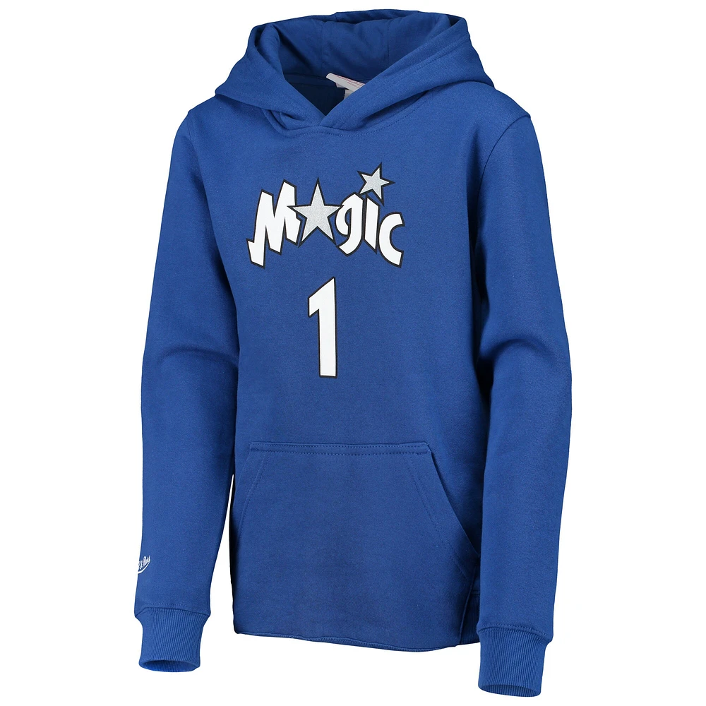 Youth Mitchell & Ness Tracy McGrady Blue Orlando Magic Hardwood Classics Name Number Pullover Hoodie