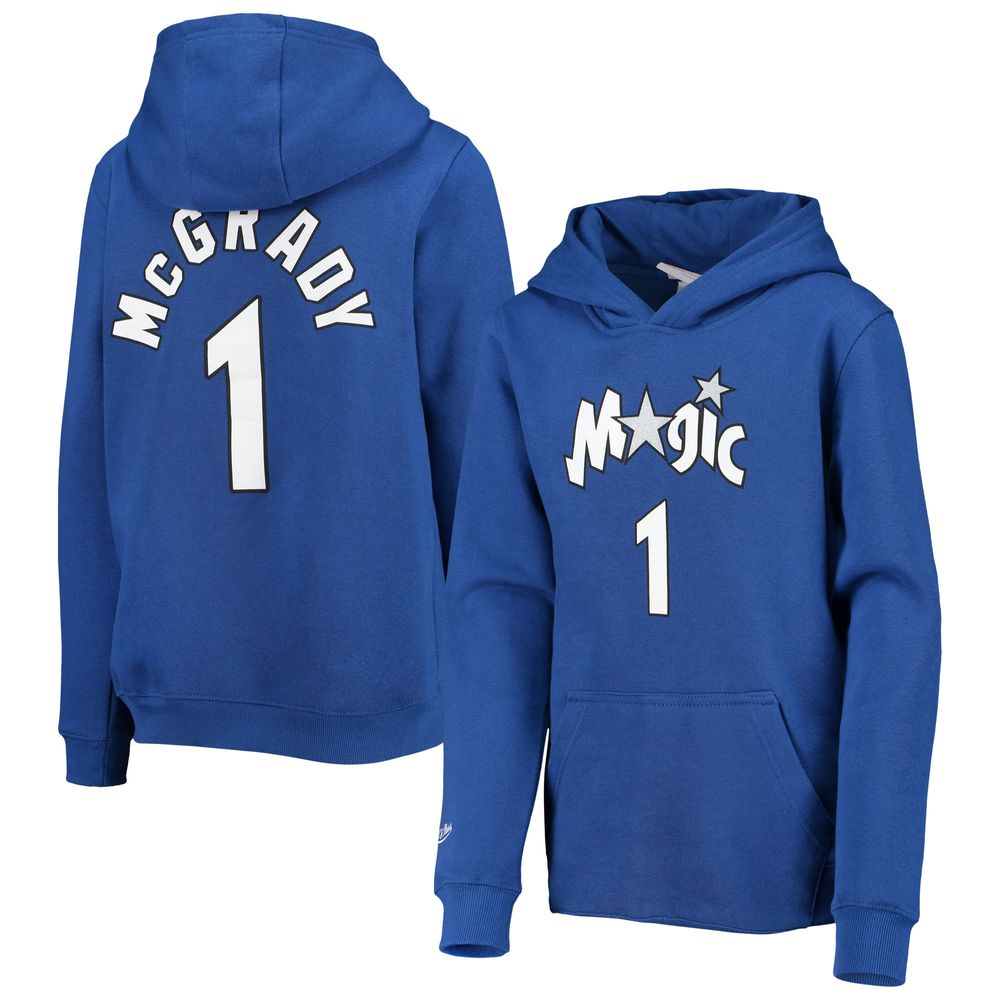 Youth Mitchell & Ness Tracy McGrady Blue Orlando Magic Hardwood Classics Name Number Pullover Hoodie