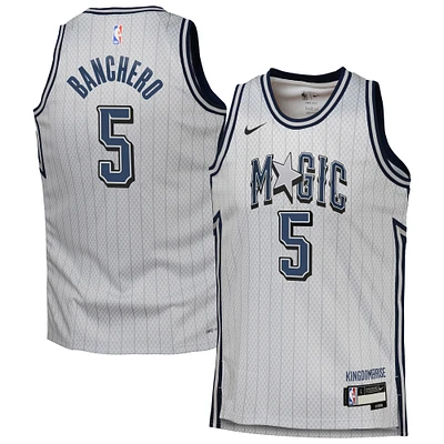 Maillot de joueur Nike Paolo Banchero Silver Orlando Magic 2024/25 Swingman pour jeune - Édition City