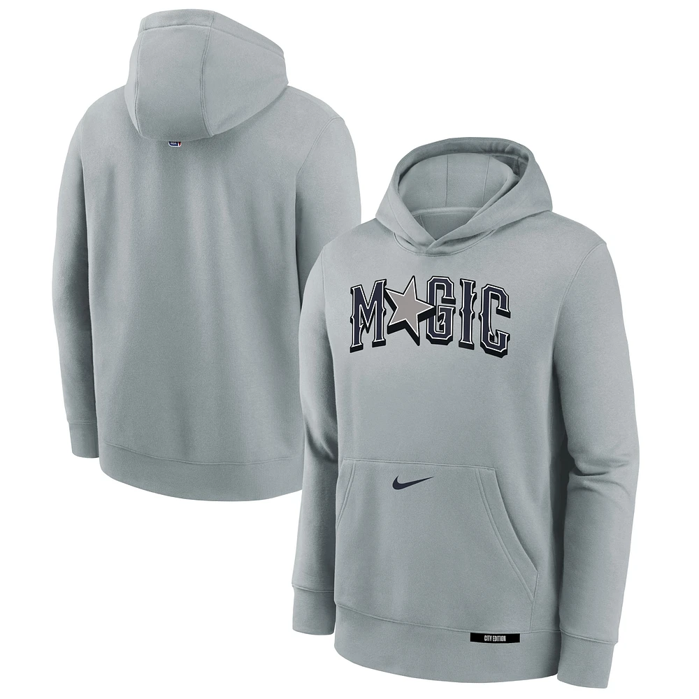 Sweat à capuche en polaire Nike Silver Orlando Magic 2024/25 City Edition Club pour jeunes