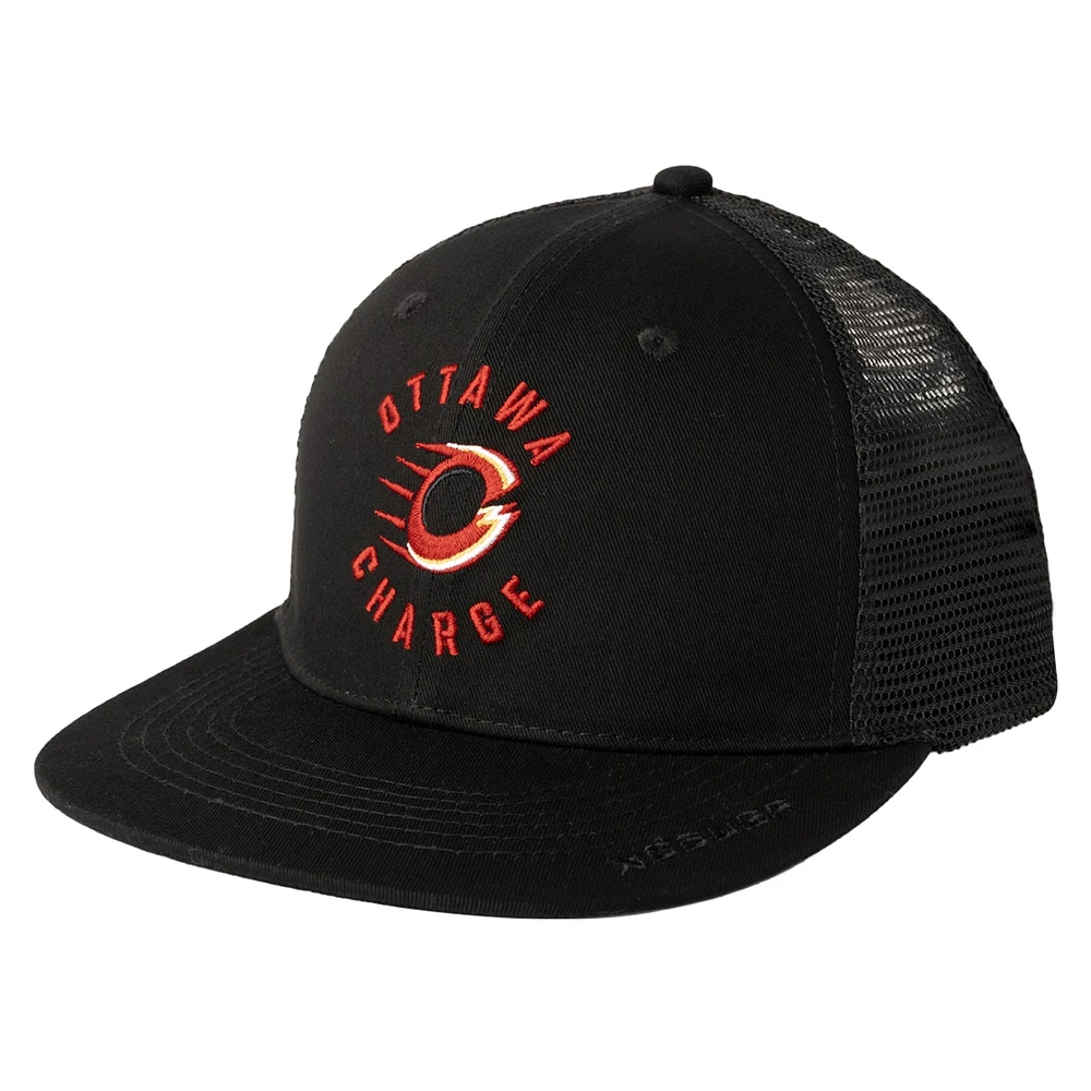 Casquette snapback unisexe noire Ottawa Charge Trucker