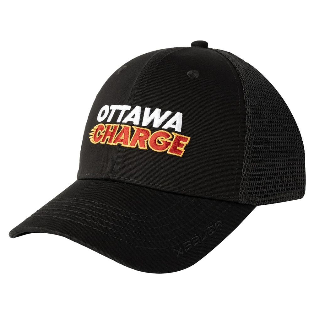 Casquette ajustable unisexe noire avec logo Ottawa Charge