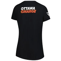 T-shirt noir à imprimé graphique Ottawa Charge pour femme