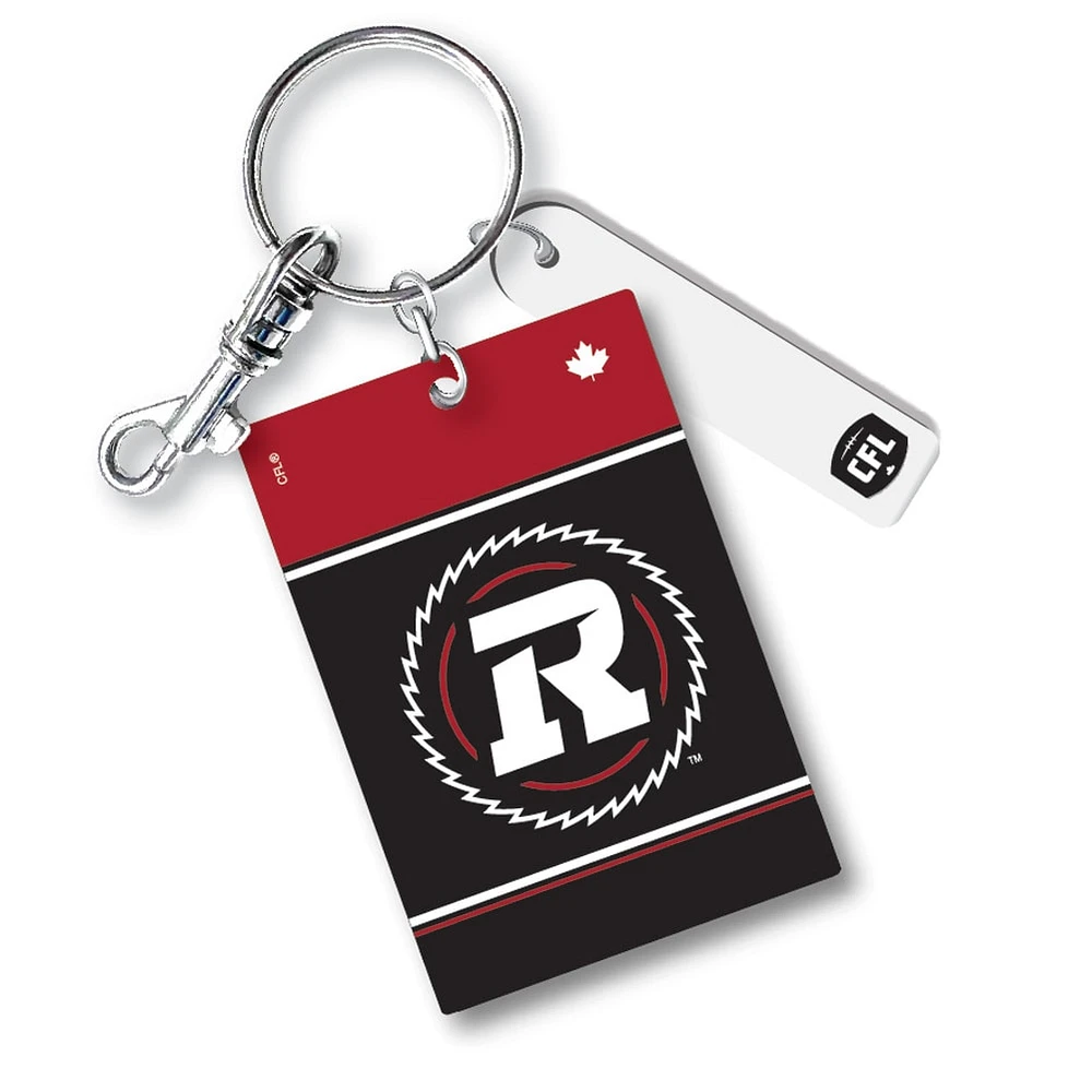 Porte-clés rectangulaire en cuir personnalisé des Redblacks d’Ottawa