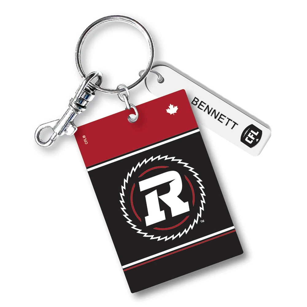 Porte-clés rectangulaire en cuir personnalisé des Redblacks d’Ottawa