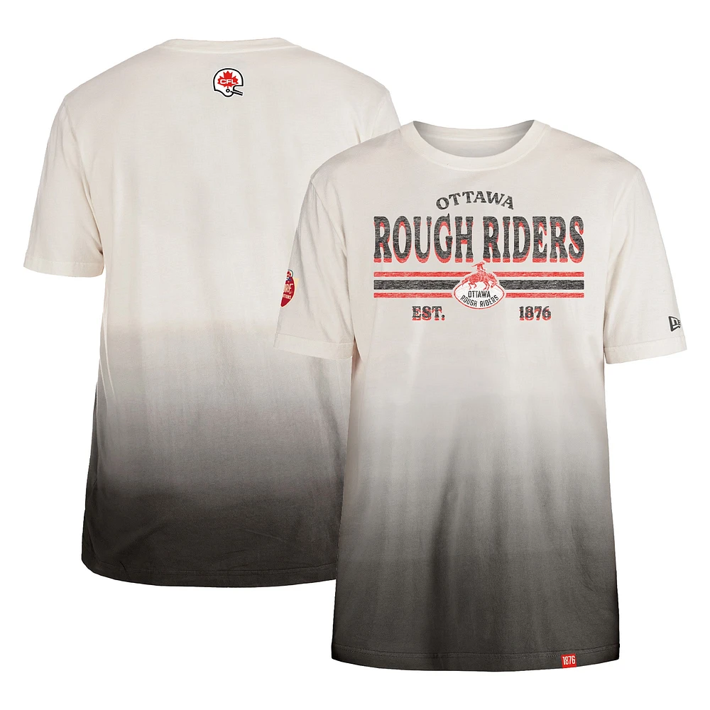 Men's New Era Black/Cream Ottawa Rough Riders Turf Traditions T-Shirt