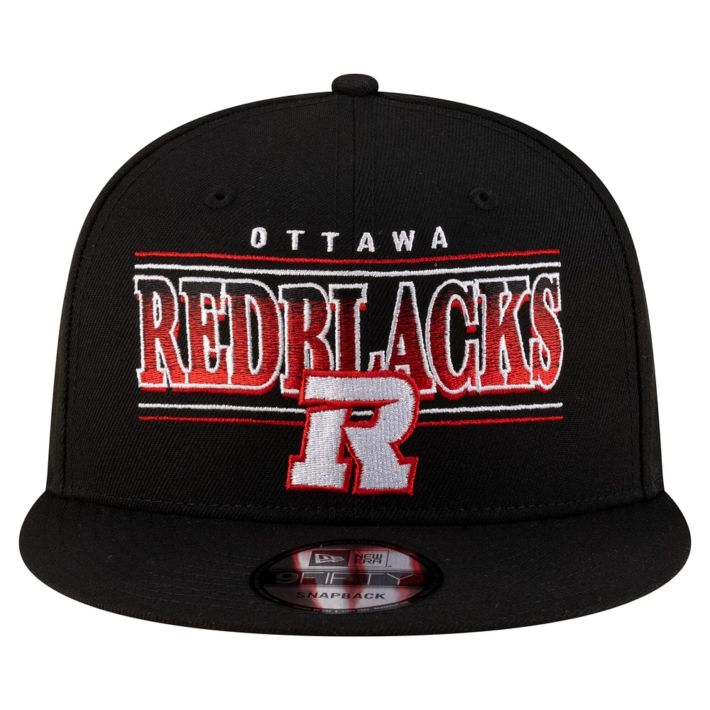 Men's New Era Black Ottawa Redblacks Sideline 9FIFTY Snapback Hat