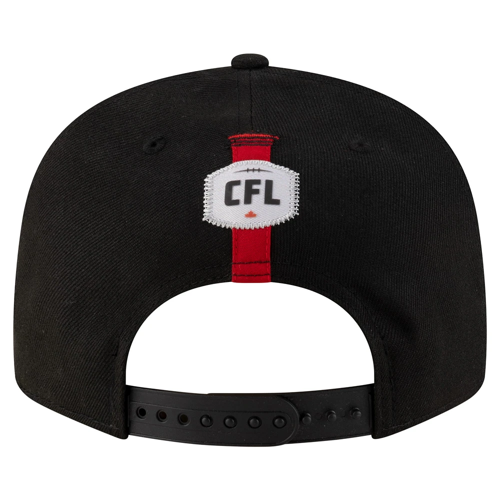 Men's New Era Black Ottawa Redblacks Sideline 9FIFTY Snapback Hat