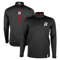 Men's New Era Black Ottawa Redblacks Sideline Edge Performance Quarter-Zip Top