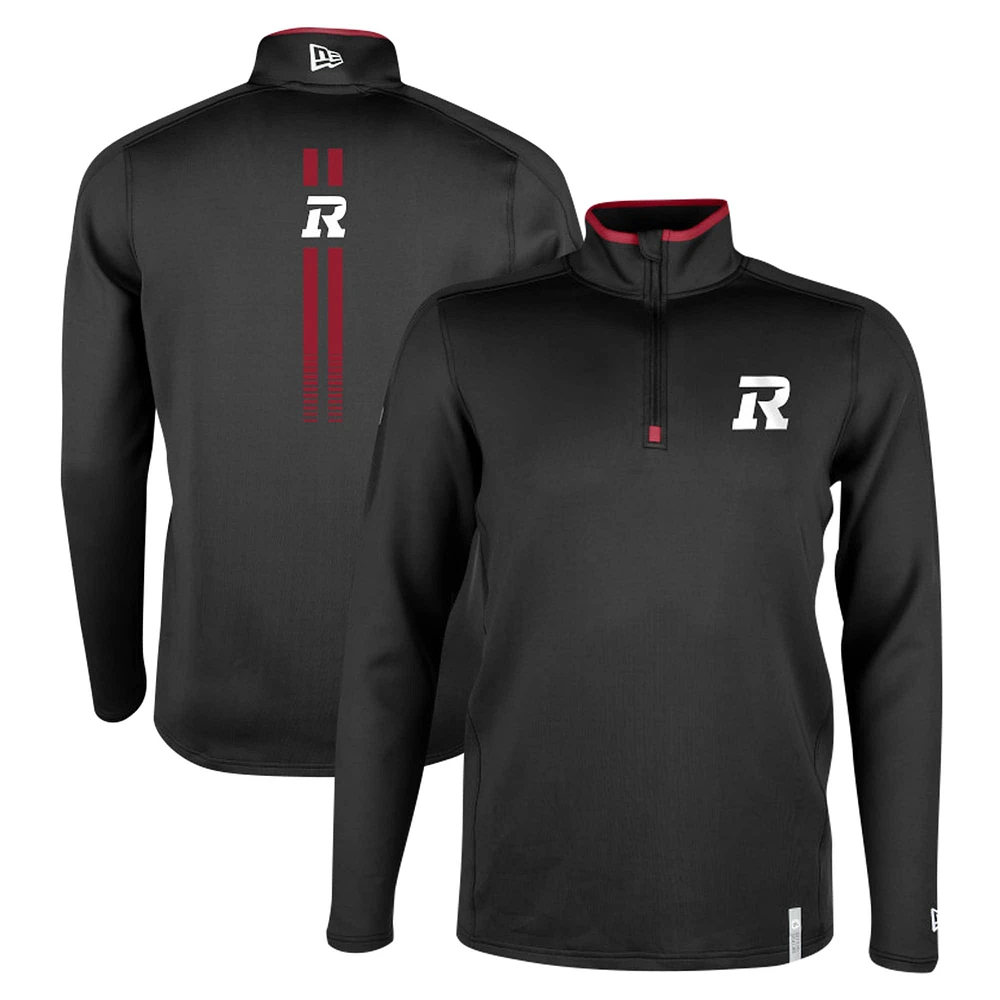 Haut à quart de zip Performance New Era pour hommes, noir, Ottawa Redblacks Sideline Edge