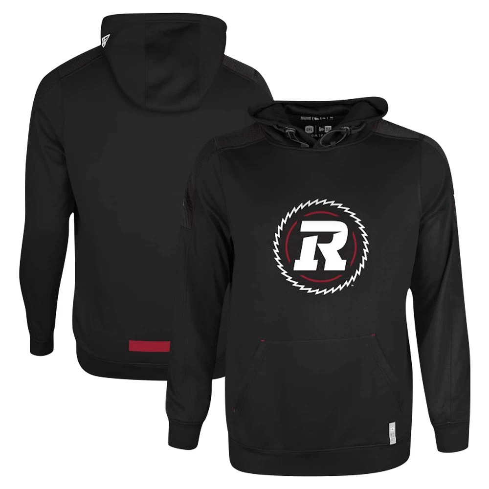 Men's New Era Black Ottawa Redblacks Sideline Shuffle Pullover Hoodie