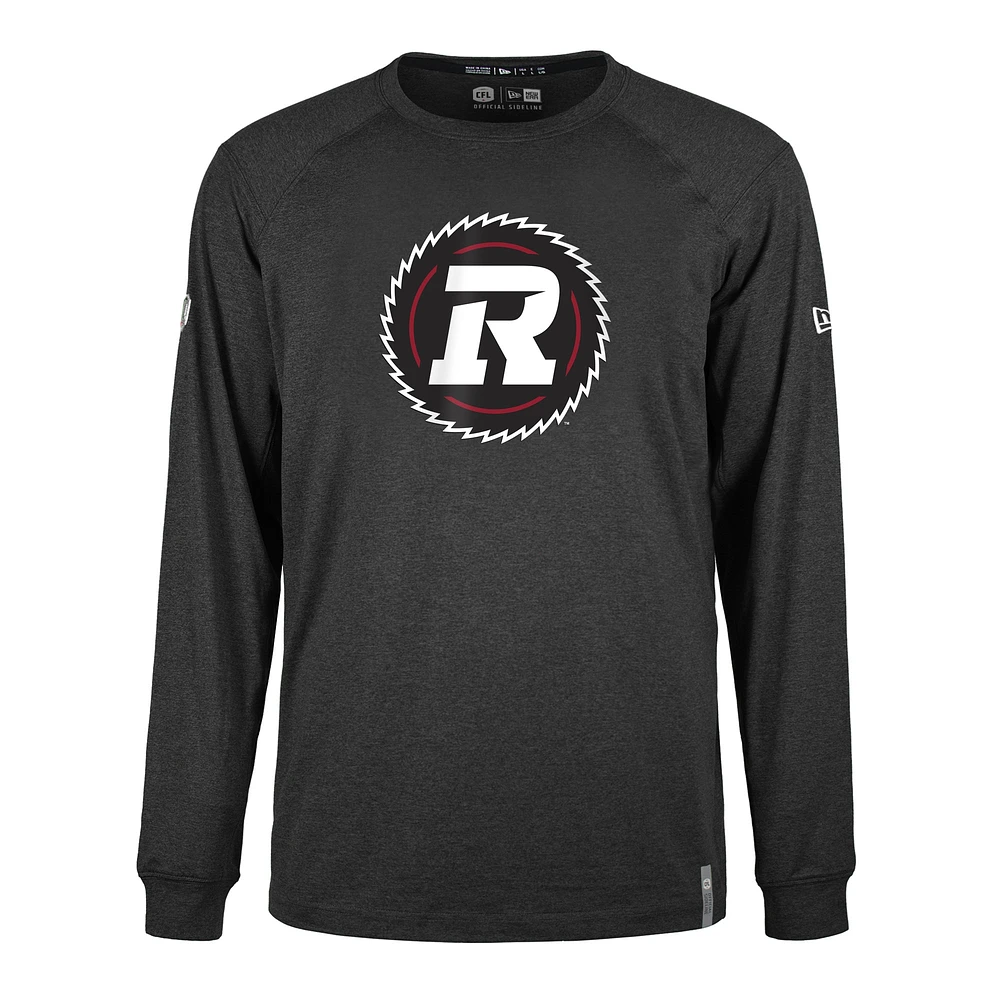 T-shirt à manches longues pour homme 5th & Ocean by New Era Noir Ottawa Redblacks Sideline Thrive Performance