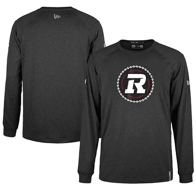 T-shirt à manches longues pour homme 5th & Ocean by New Era Noir Ottawa Redblacks Sideline Thrive Performance