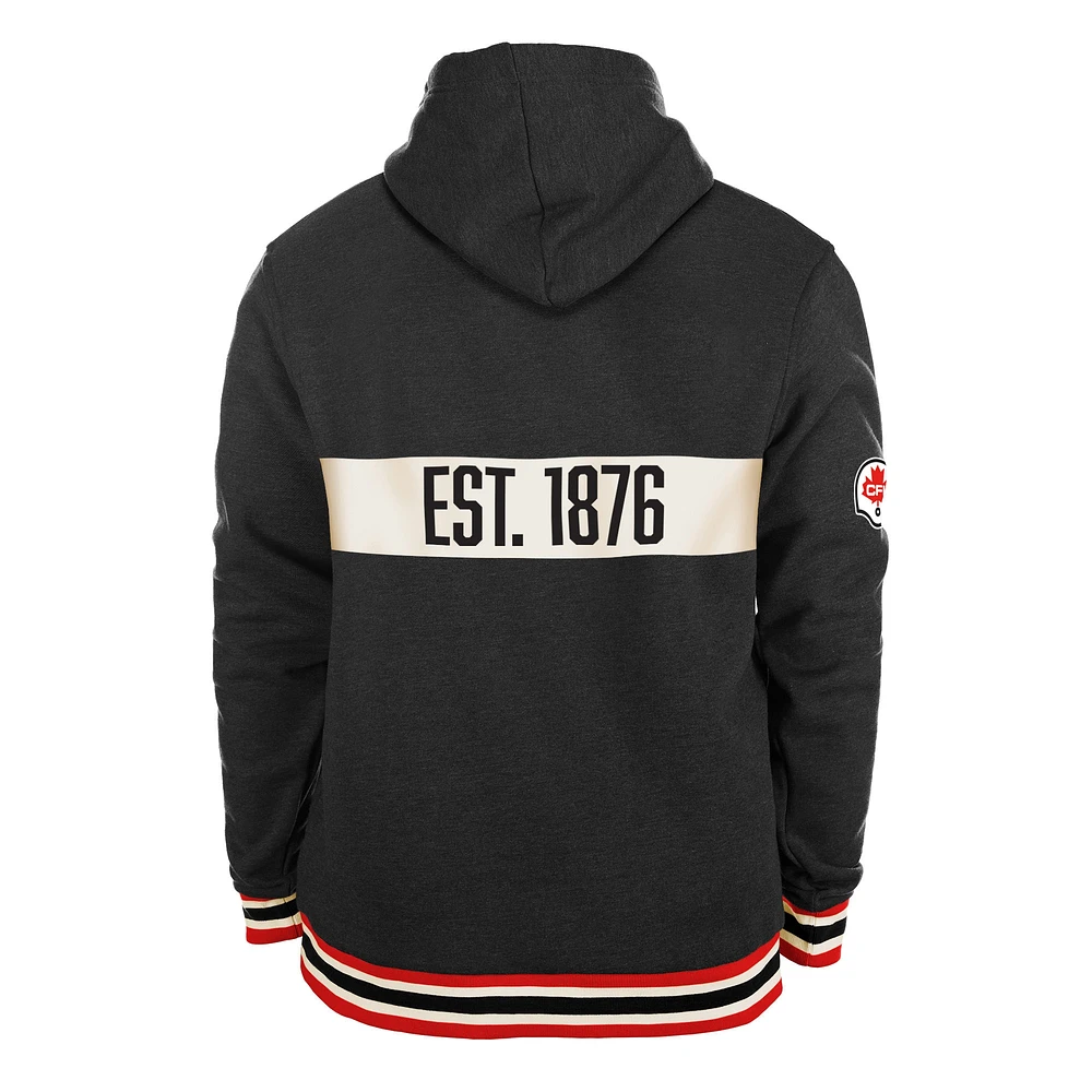 Men's New Era Black Ottawa Rough Riders Turf Traditions Pullover Hoodie