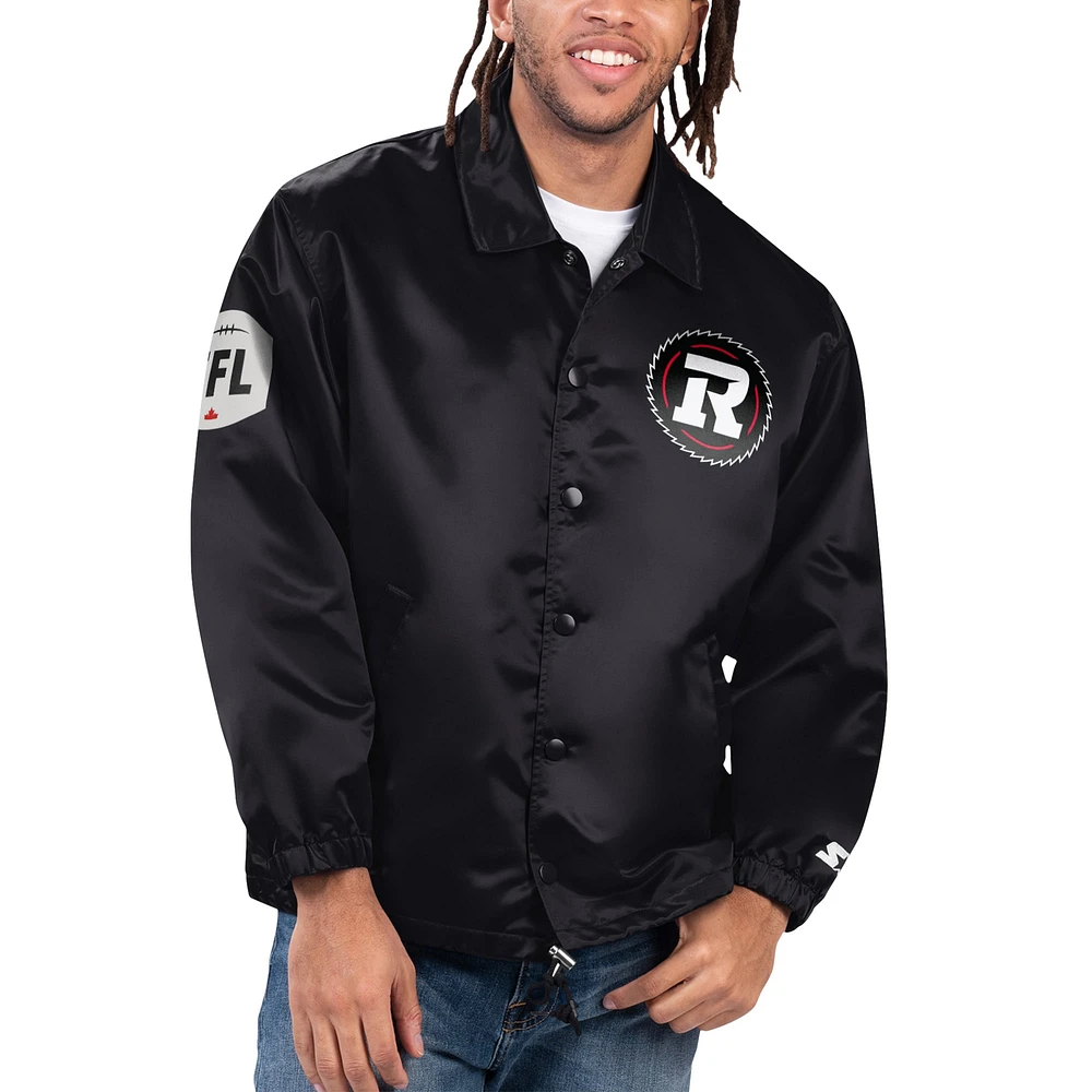 Men's Starter Black Ottawa Redblacks Option Route Full-Snap Coaches Jacket