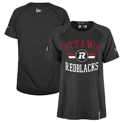 T-shirt Performance 5th & Ocean by New Era Noir pour femmes Ottawa Redblacks Sideline Circuit