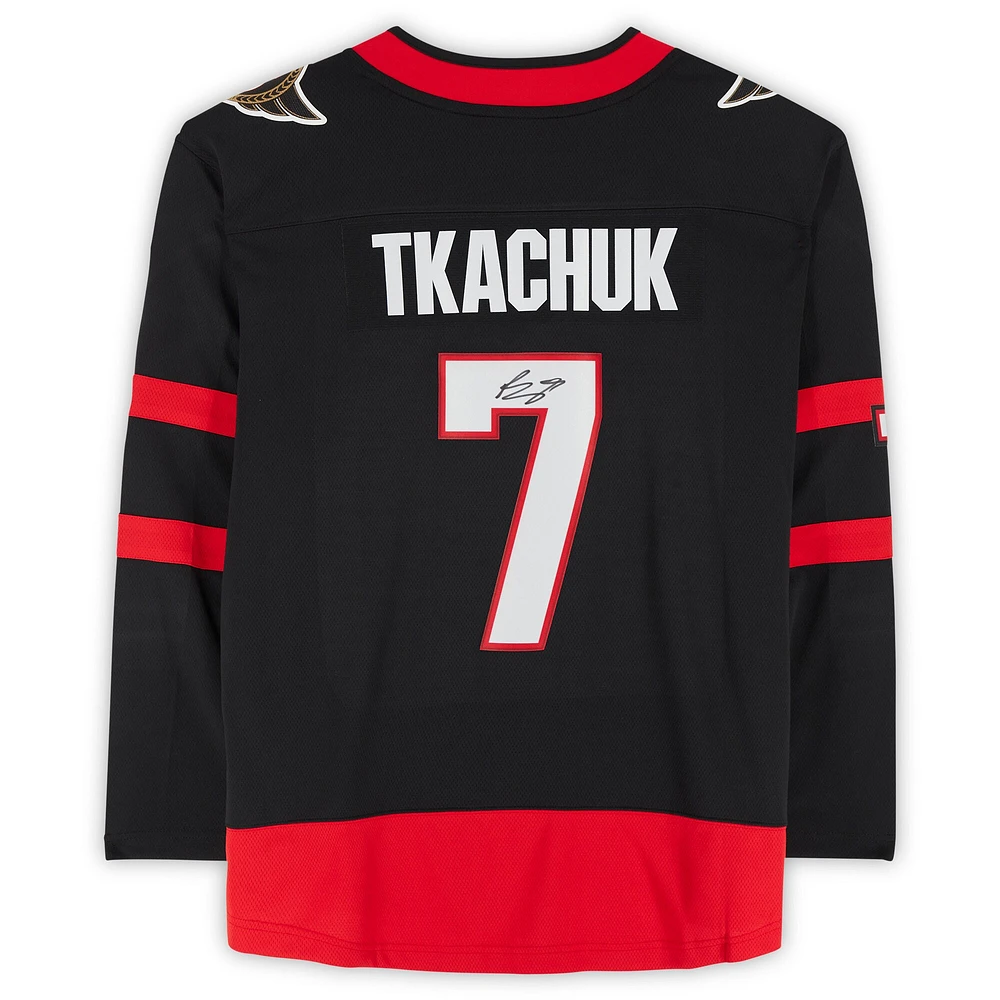 Maillot Fanatics Breakaway autographié par Brady Tkachuk des Sénateurs d'Ottawa noir