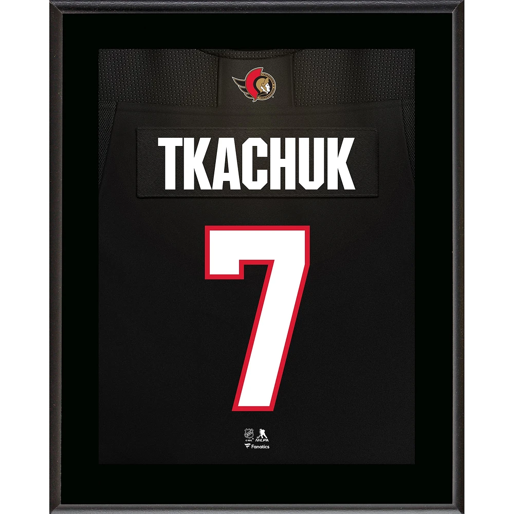 Plaque de joueur sublimée avec numéro de maillot de 10,5 po x 13 po des Sénateurs d'Ottawa de Brady Tkachuk