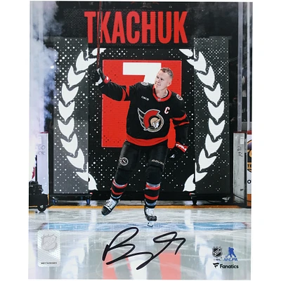 Brady Tkachuk Ottawa Senators Autographed 8" x 10" Pregame Saluting the Crowd Photograph