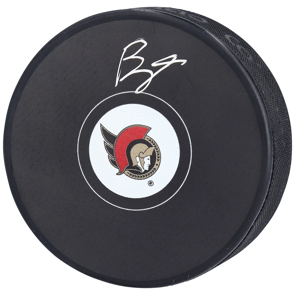 Brady Tkachuk Rondelle de hockey autographiée des Sénateurs d'Ottawa