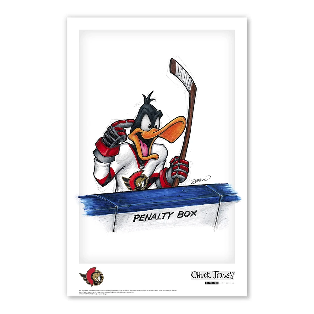 Daffy Duck Ottawa Senators Looney Tunes 11" x 17" Poster Print