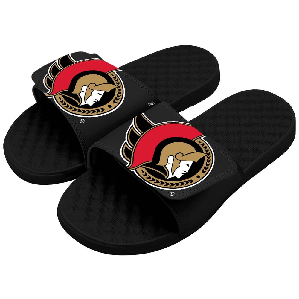 ISlide Black Ottawa Senators Blown-Up Logo - Slide Sandals