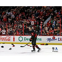 Josh Norris Ottawa Senators Unsigned Celebrates After Scoring Hat Trick Goal Photograph