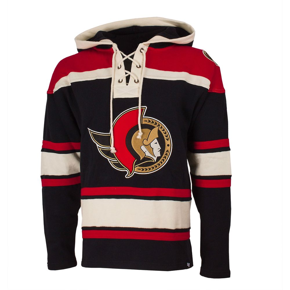 Men's '47 Black Ottawa Senators Lacer Fleece - Pullover Hoodie