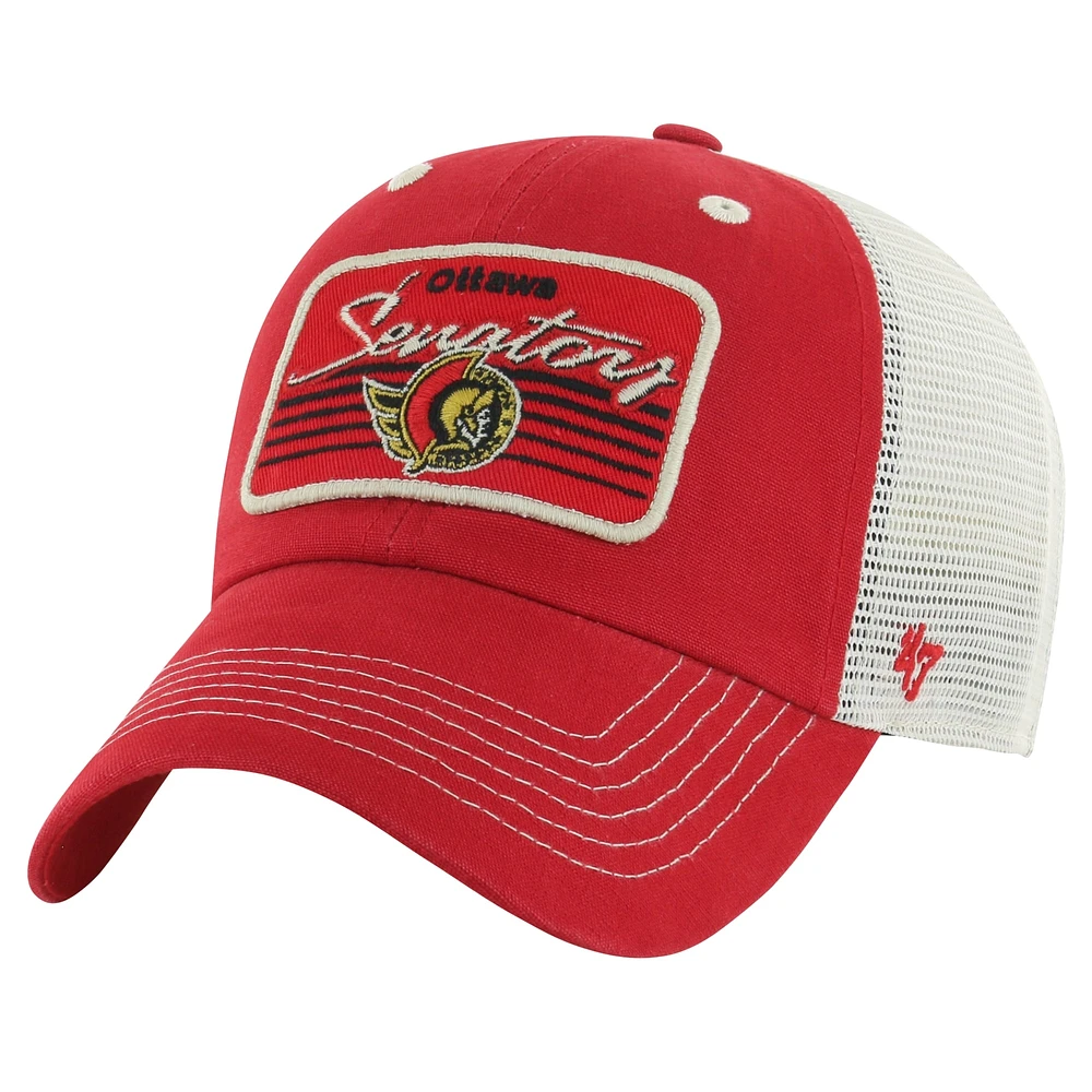 Men's '47  Red Ottawa Senators Five Point Patch Clean Up Adjustable Hat