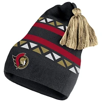 Bonnet en tricot à revers à pompon Reverse Retro 2.0 des Sénateurs d'Ottawa adidas noir pour hommes