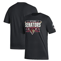 Men's adidas Black Ottawa Senators Reverse Retro 2.0 - T-Shirt