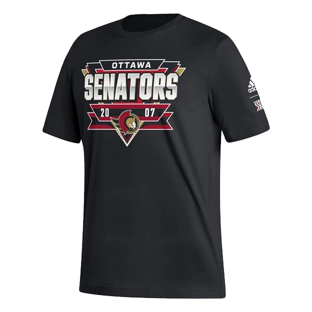 T-shirt pour homme Adidas des Sénateurs d'Ottawa Reverse Retro 2.0 - Noir