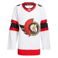 Maillot authentique adidas Brady Tkachuk pour homme, blanc, Ottawa Senators Away Primegreen