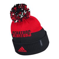 Men's adidas Red/Black Ottawa Senators COLD.RDY - Cuffed Knit Hat with Pom